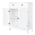 White Wooden 2-Door Bathroom Cabinet with 1 Drawer F3956