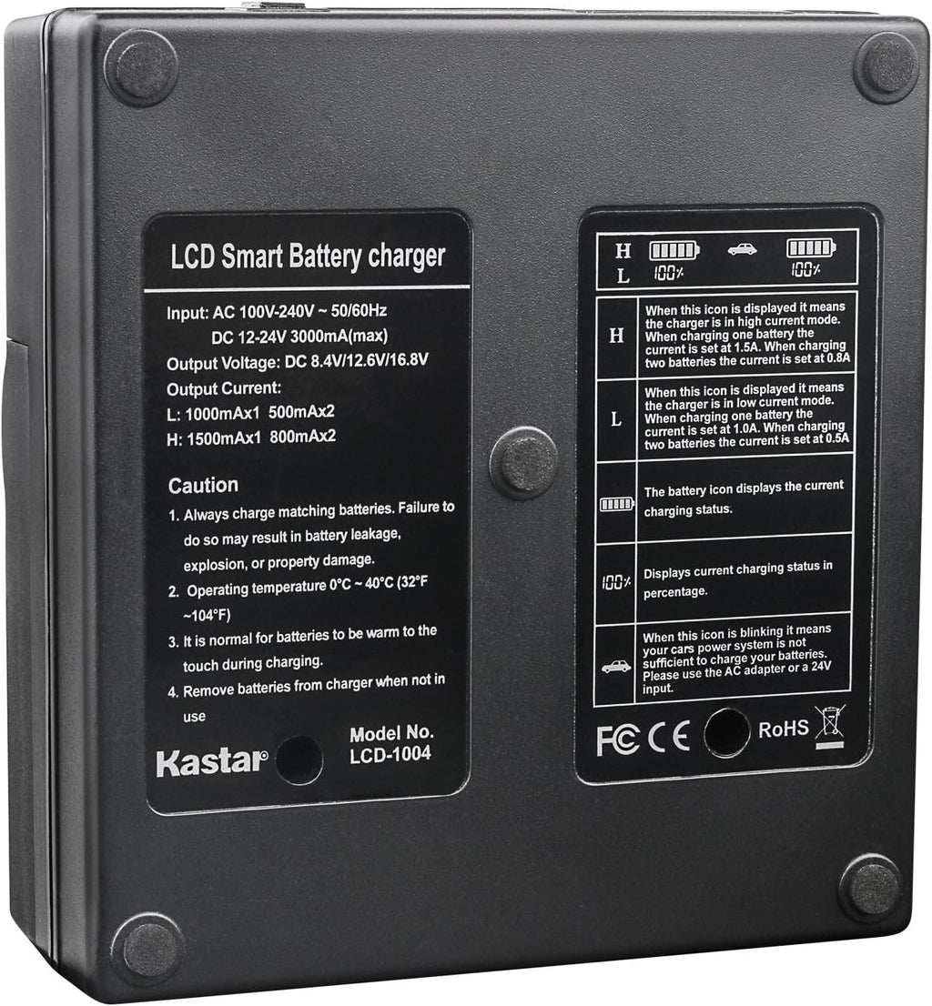 LCD Dual Smart Fast Charger & Battery for Camcorders T3160