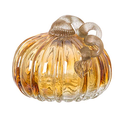 Set of 3 Multi Striped Glass Pumpkins S11191