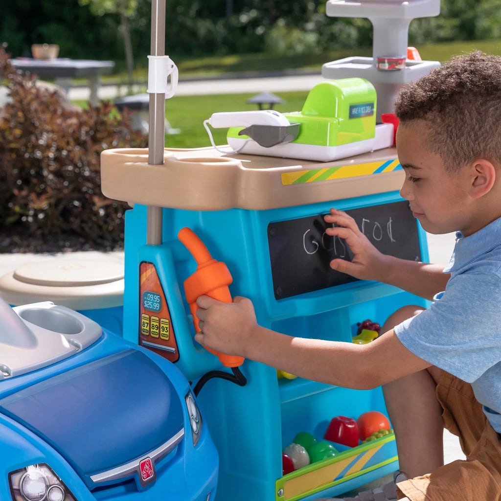 Blue Kids Plastic Playset with Umbrella I1528