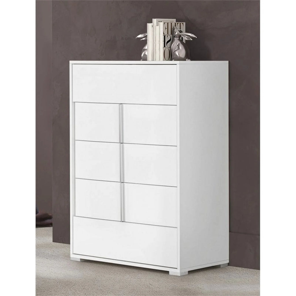 White 5-Drawer MDF Wood Chest D3177