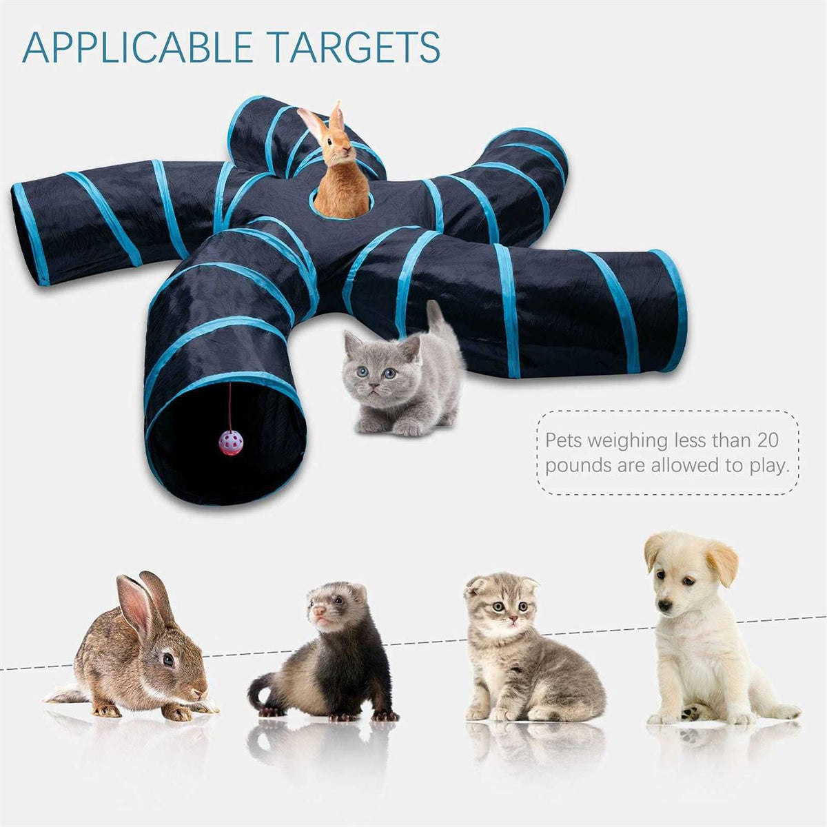 Cat Tunnel with Play Ball Collapsible Pet Tube Z274