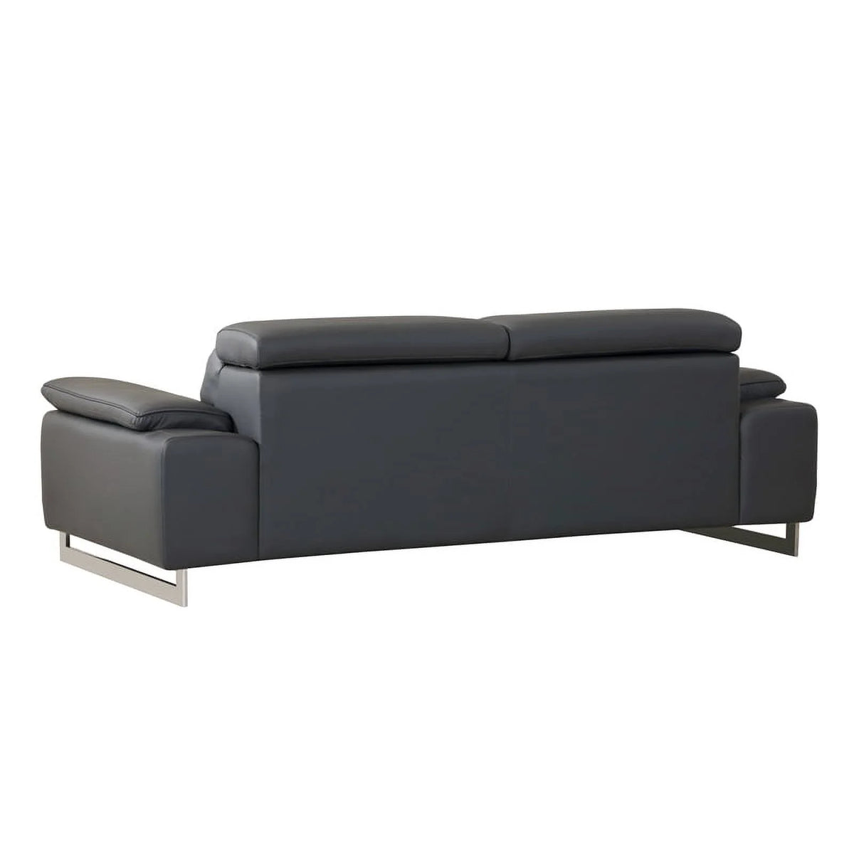 87" Genuine Italian Leather Sofa Dark Gray F304