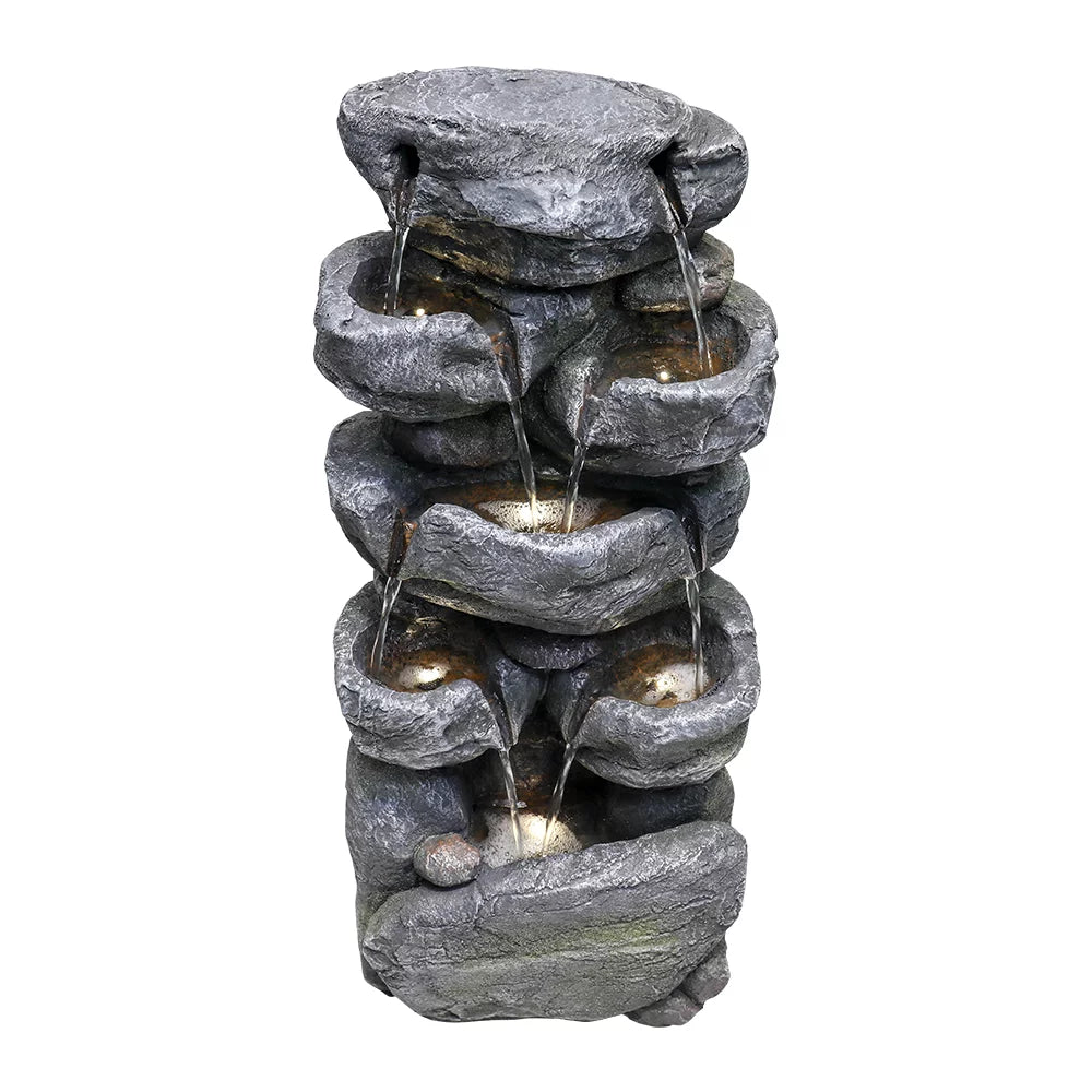 Stacked Rock Fountain with LED Lights B79089