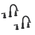 8 in. Widespread Double-Handle High-Arc Bathroom Faucet in Matte Black (2-Pack) K242982
