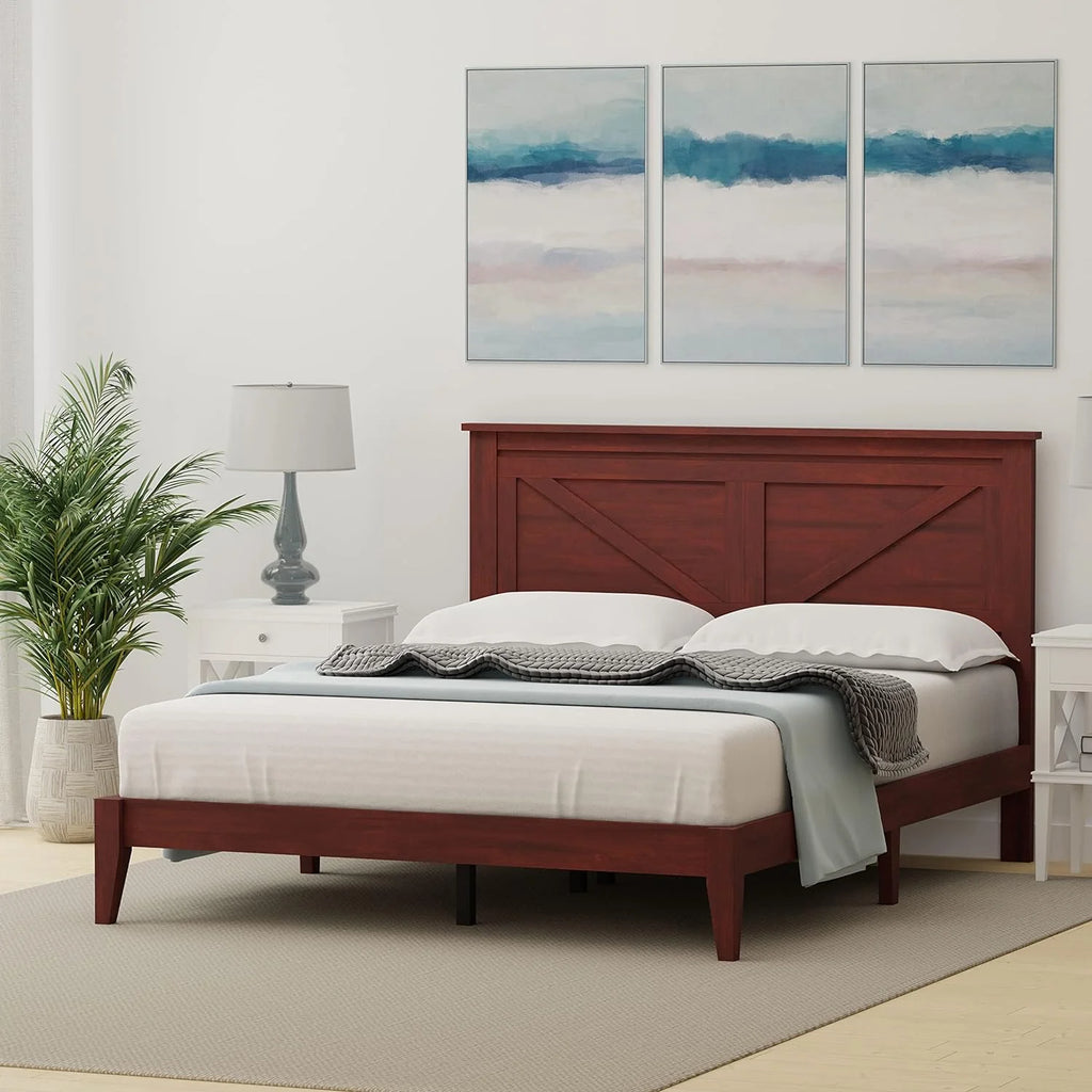 Solid Wood Platform Bed Queen O312779