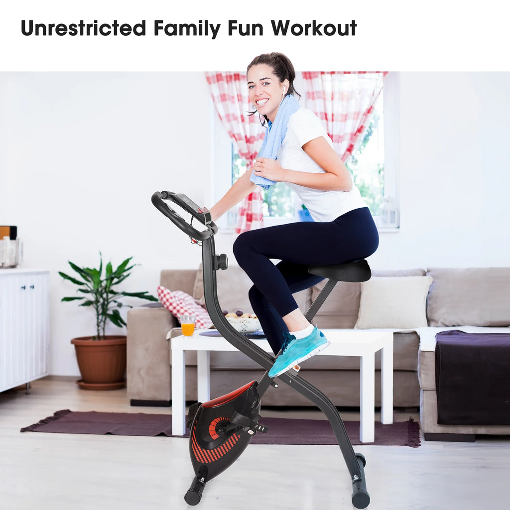 Folding Stationary Exercise Bike with LCD Monitor L703