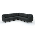 Dark Grey Fabric 7 Piece Sectional Sofa P360