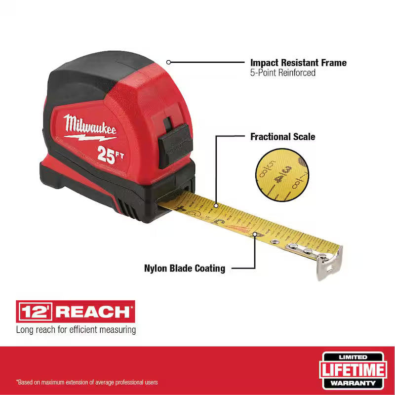 Compact Tape Measure with Folding Utility Knife T593