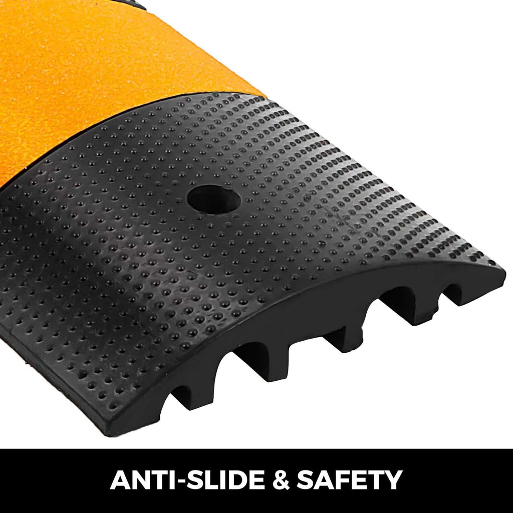 6 Ft Heavy Duty 2-Channel Rubber Cable Protector Ramp A81783