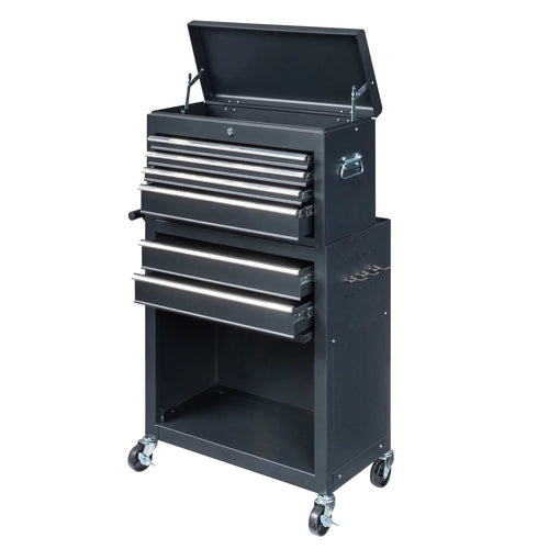 2 in 1 Rolling Tool Chest Storage Cabinet with 6 Drawers G93124