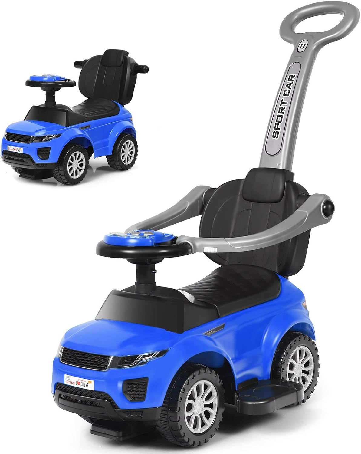 3 in 1 Ride on Push Car with Horn Music Light Pink N801