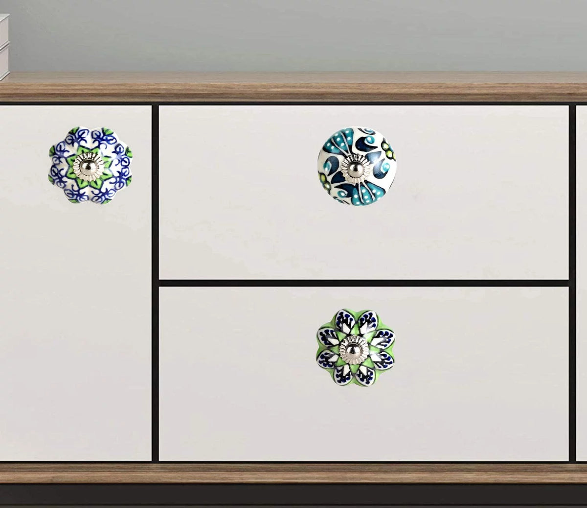 Ceramic Green Round Knobs Set Of 12 X264076