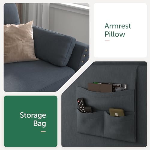 Bluish Grey Reversible Sectional Sofa L381