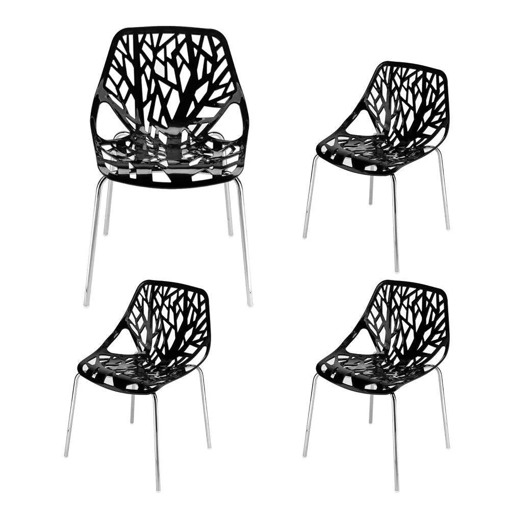 Black Set of 4 Dining Chair P7936