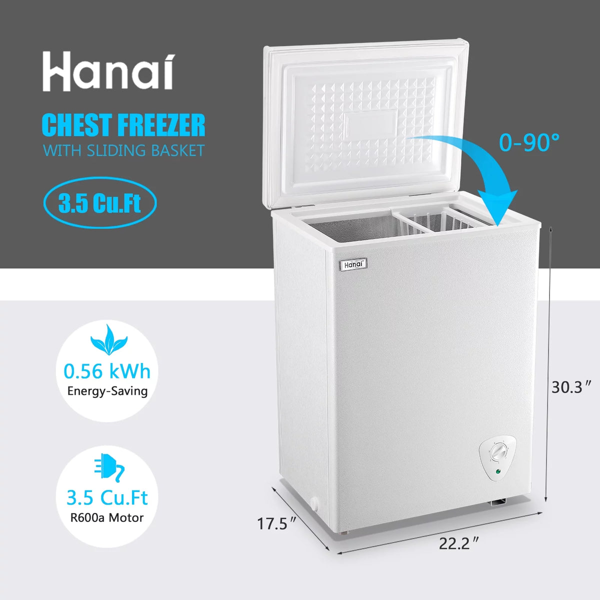 3.5 Cu ft White Chest Freezer M941