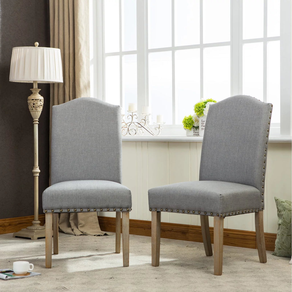Tan Fabric Parson Chair Set of 2 P9891