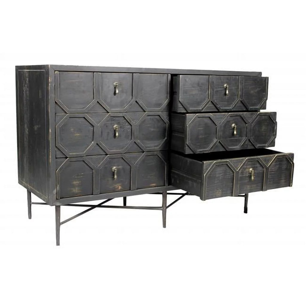 Solid Wood Six Drawer Double Dresser H3283