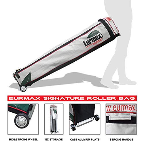 10 x 10 Pop up Canopy Tent with 4 Removable Sidewalls and Roller Bag White Q202159