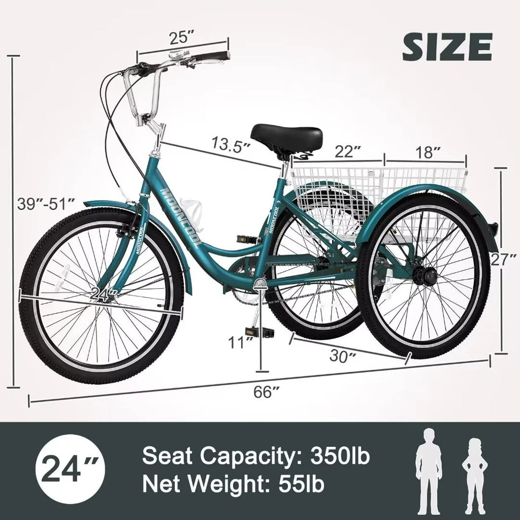 24 Inch 1 Speed Adult Tricycle B82955