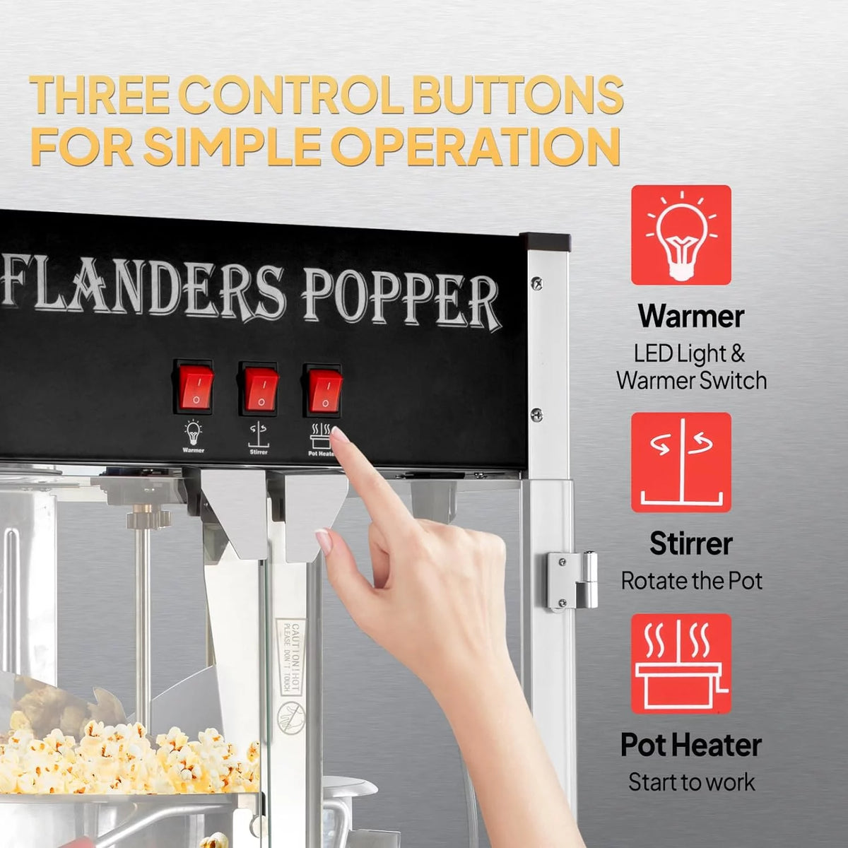 Black 16 Ounce Kettle Countertop Popcorn Machine X6590