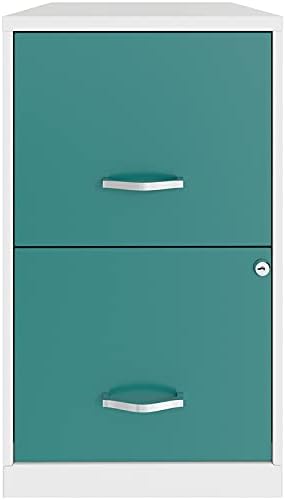 18in 2 Drawer Metal File Cabinet Teal D8941