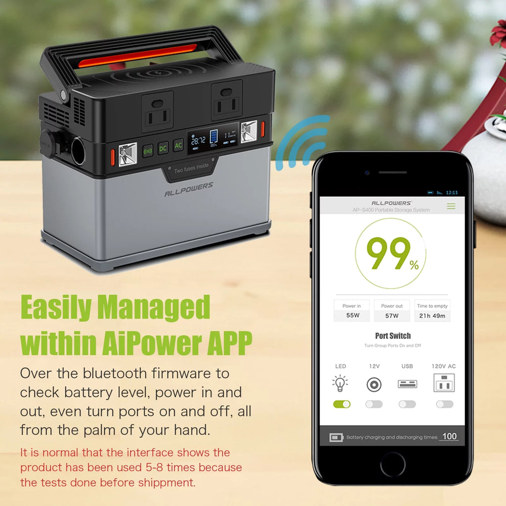 288Wh 300W Portable Power Station with 100W Foldable Solar Panel S9700