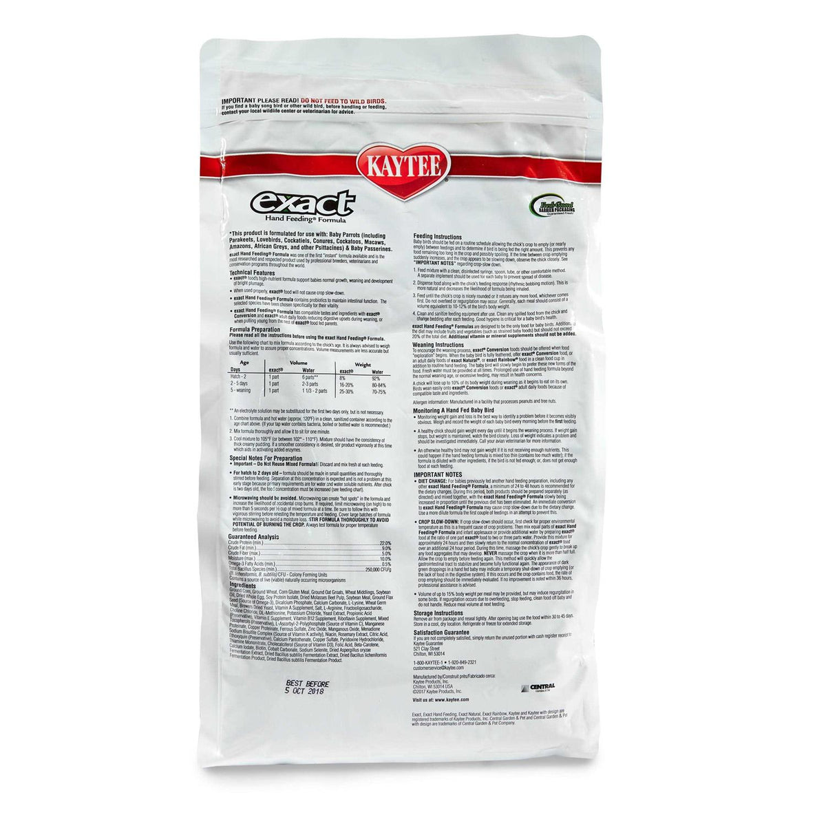 Hand Feeding Formula for Baby Birds Q4249