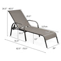 Brown Adjustable Reclining Patio Lounge Chair T390