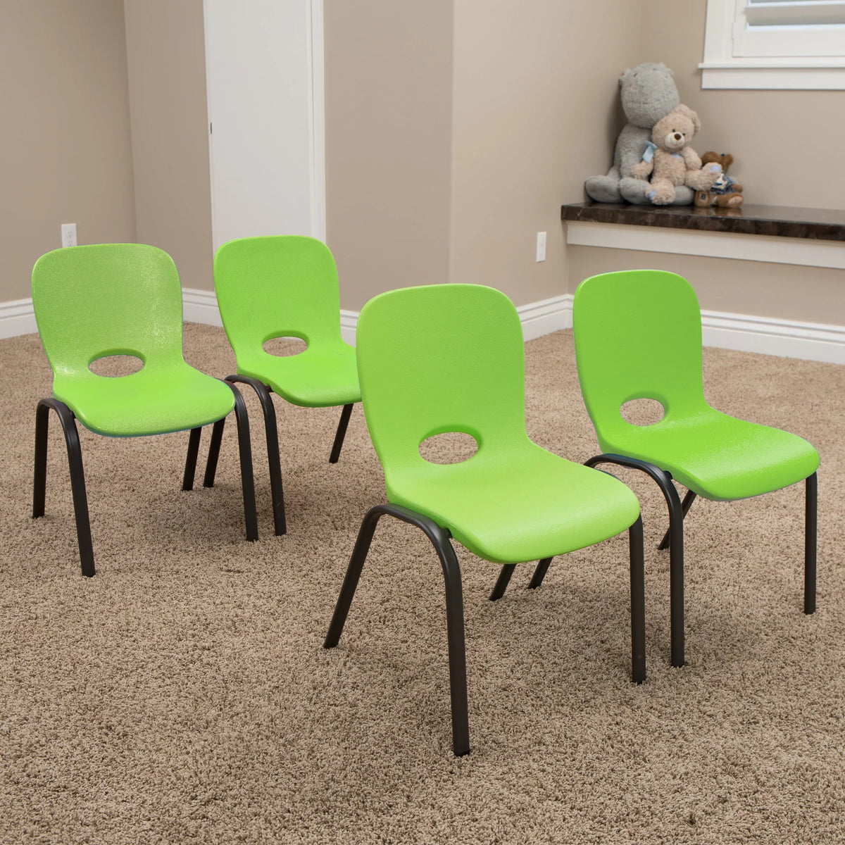 Lime Green Stacking Chairs 4 Pack G36258
