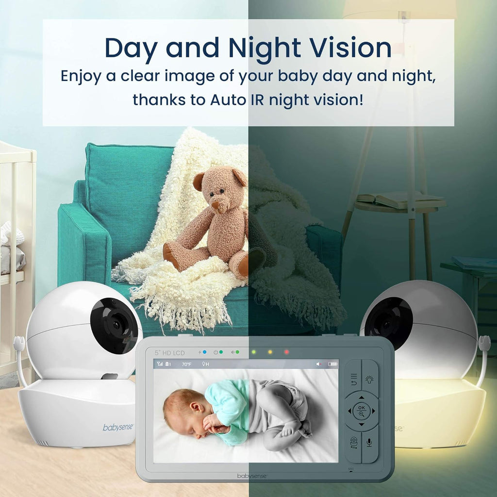 5 HD Split-Screen Baby Monitor with 2 Cameras R3689