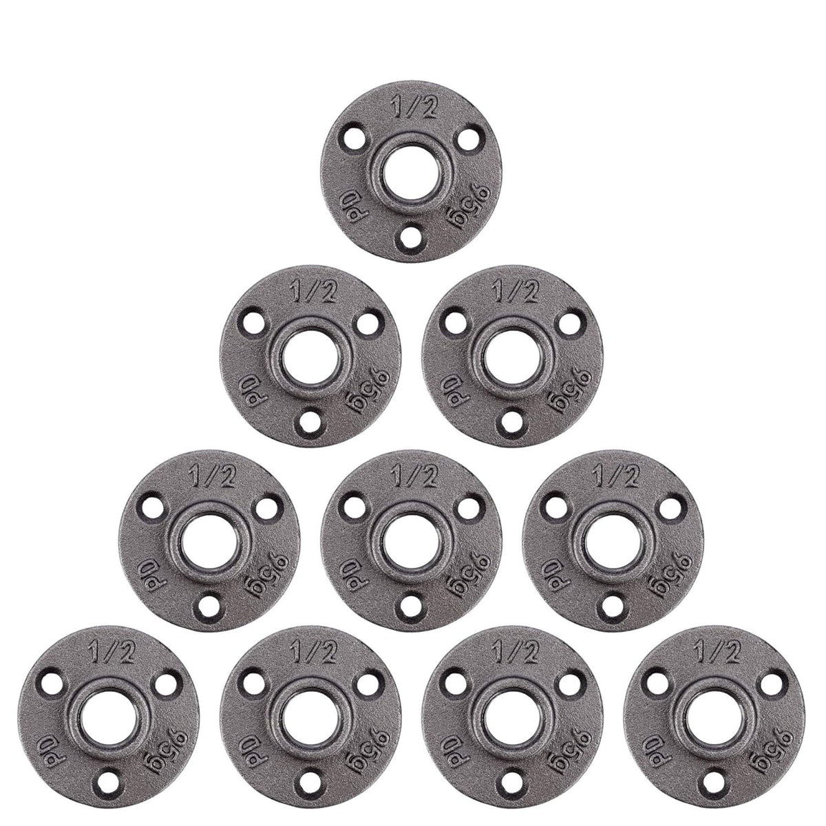 1/2 Black Malleable Cast Iron Floor Flange 10 Pack F591497