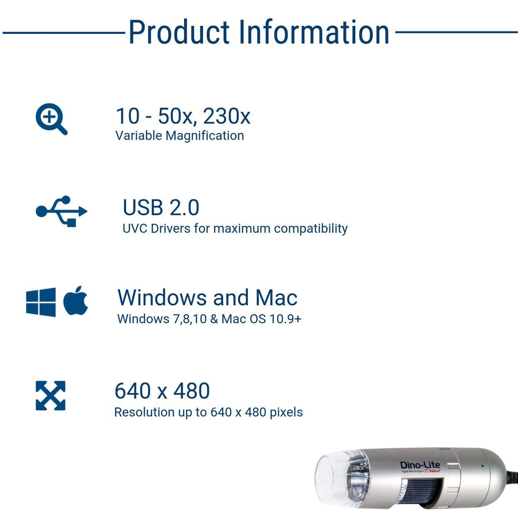 USB Digital Microscope 10x - 50x 230x Optical Magnification 8 LEDs S512145