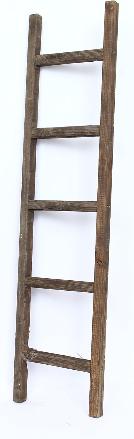 Rustic Farmhouse Decorative 6 ft Ladder Recycled Reclaimed Wood N925