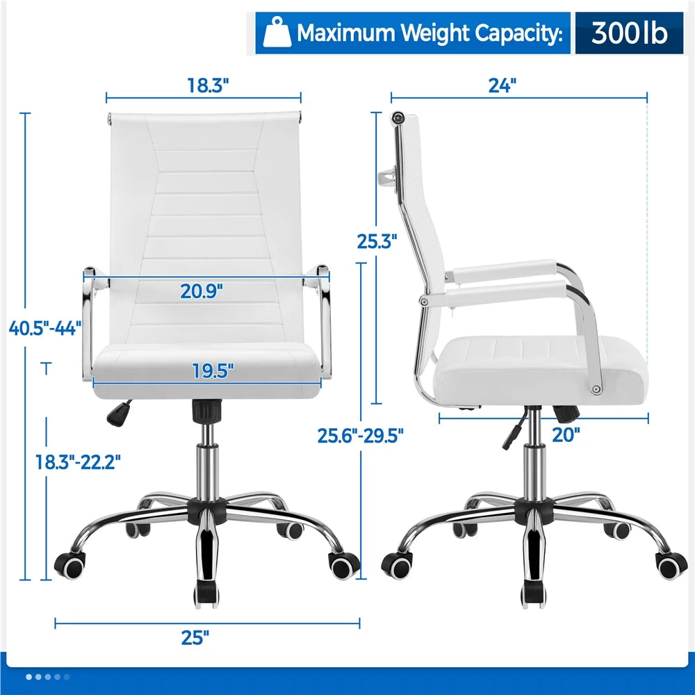 White Faux Leather Office Chair F253