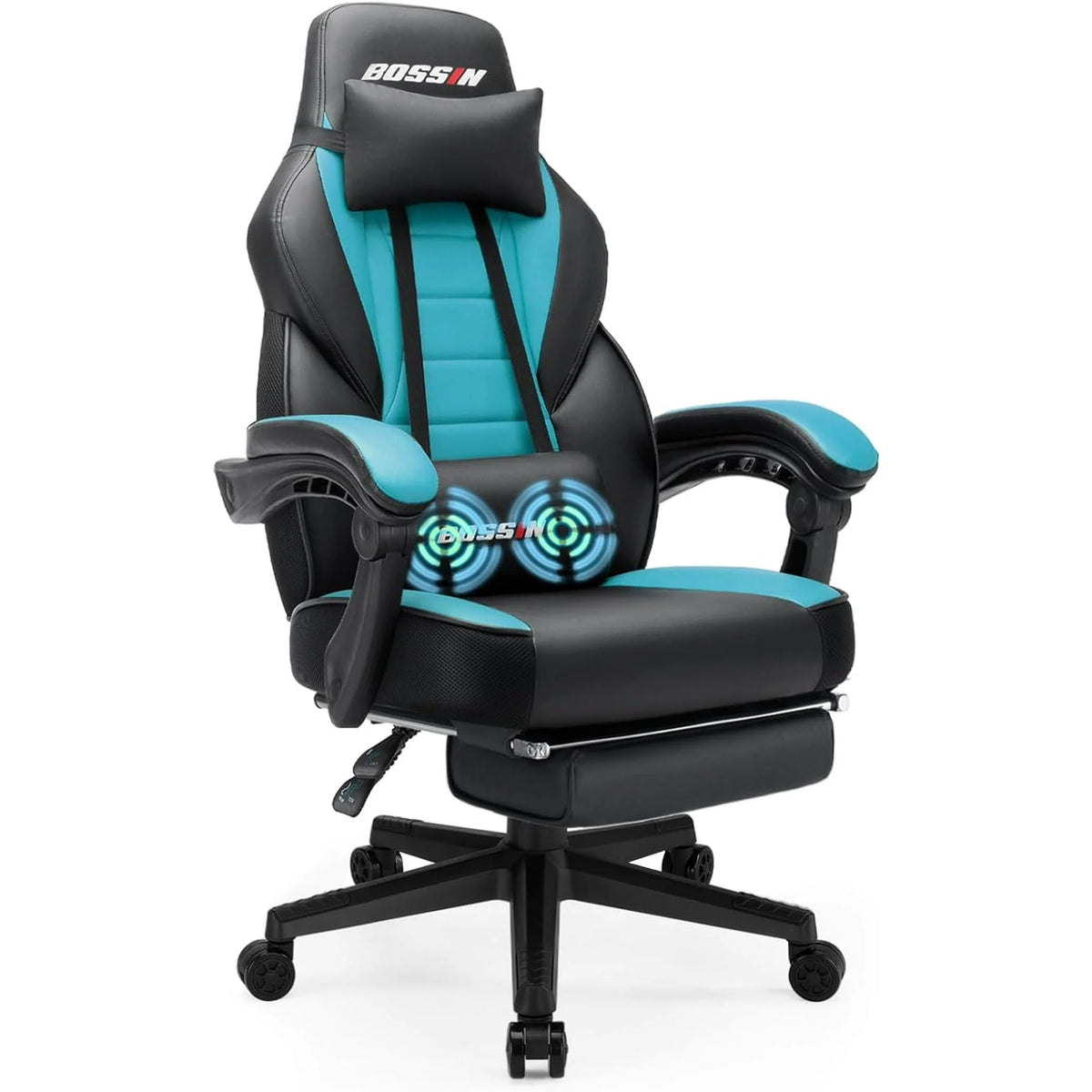 Gaming Chair with Footrest and Lumbar Support V9769
