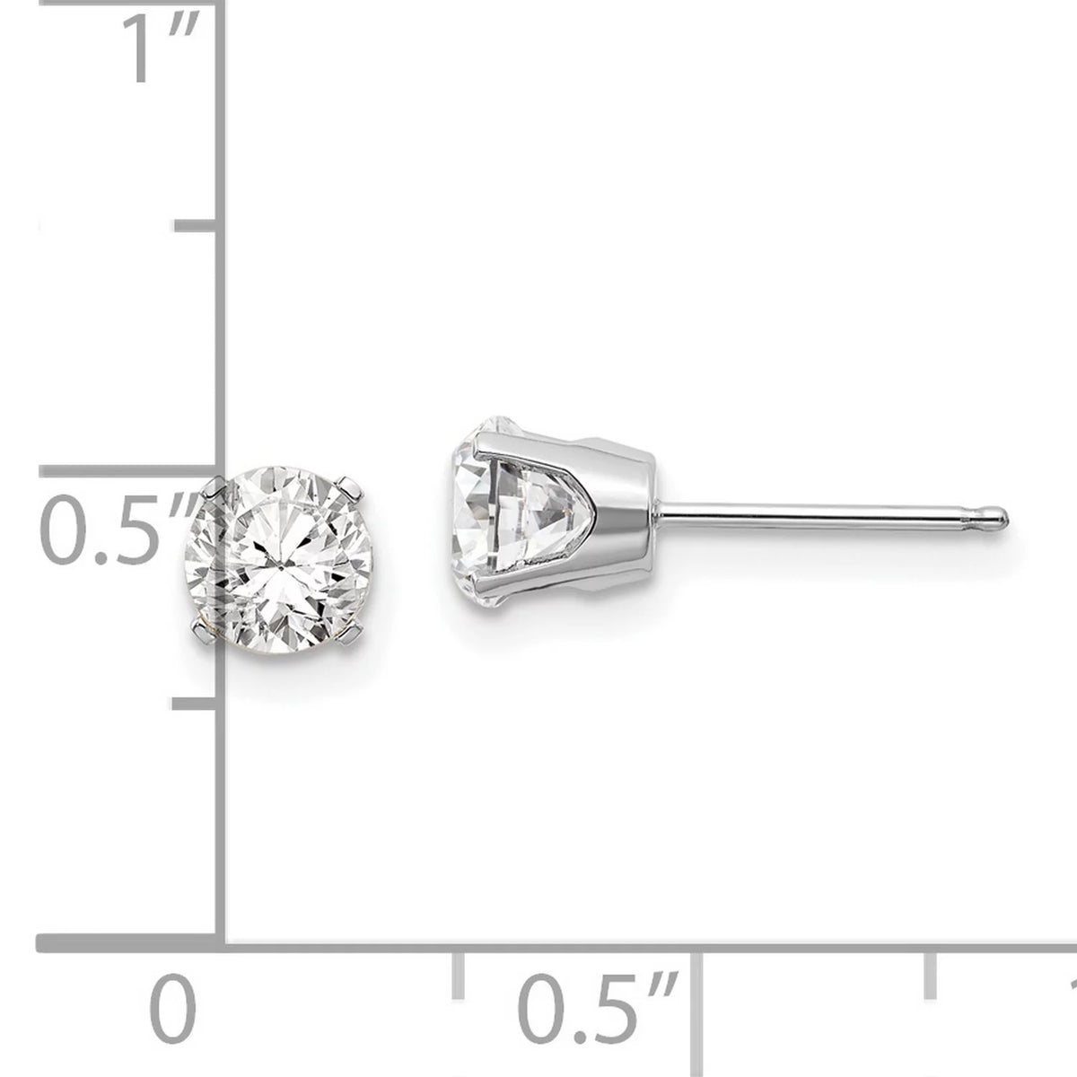 14k White Gold 5mm White Topaz Stud Earrings P614685