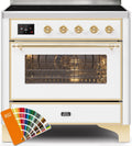 36 Induction Range with Electric Oven and Brass Trim W372