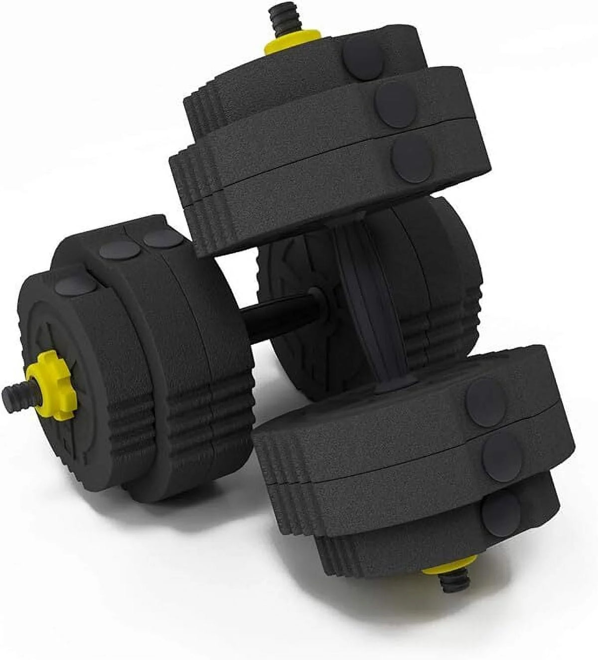 55lb Adjustable Dumbbells Set with Connecting Rod Black I1913