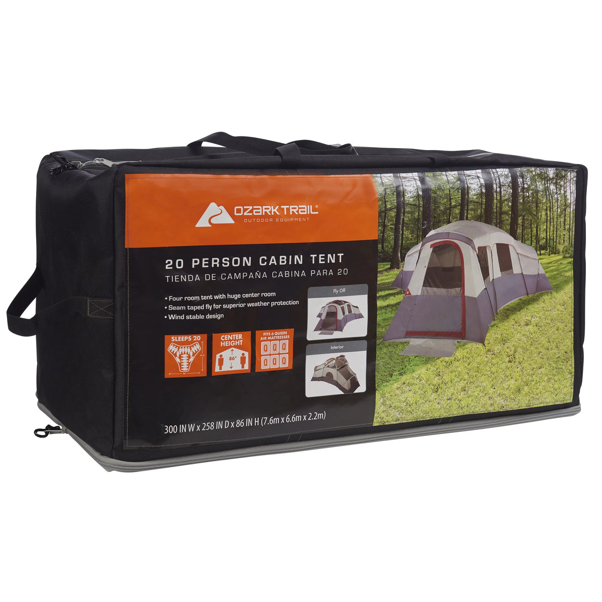 20-Person 4-Room Cabin Tent with 3 Separate Entrances R77853