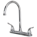 Two Handle High Arc Kitchen Faucet Chrome Finish T194