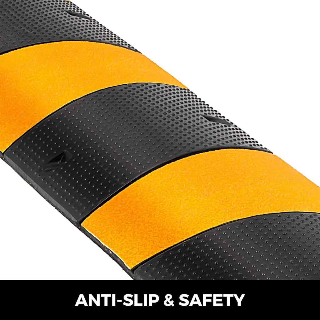 6 Ft Heavy Duty 2-Channel Rubber Cable Protector Ramp A81783