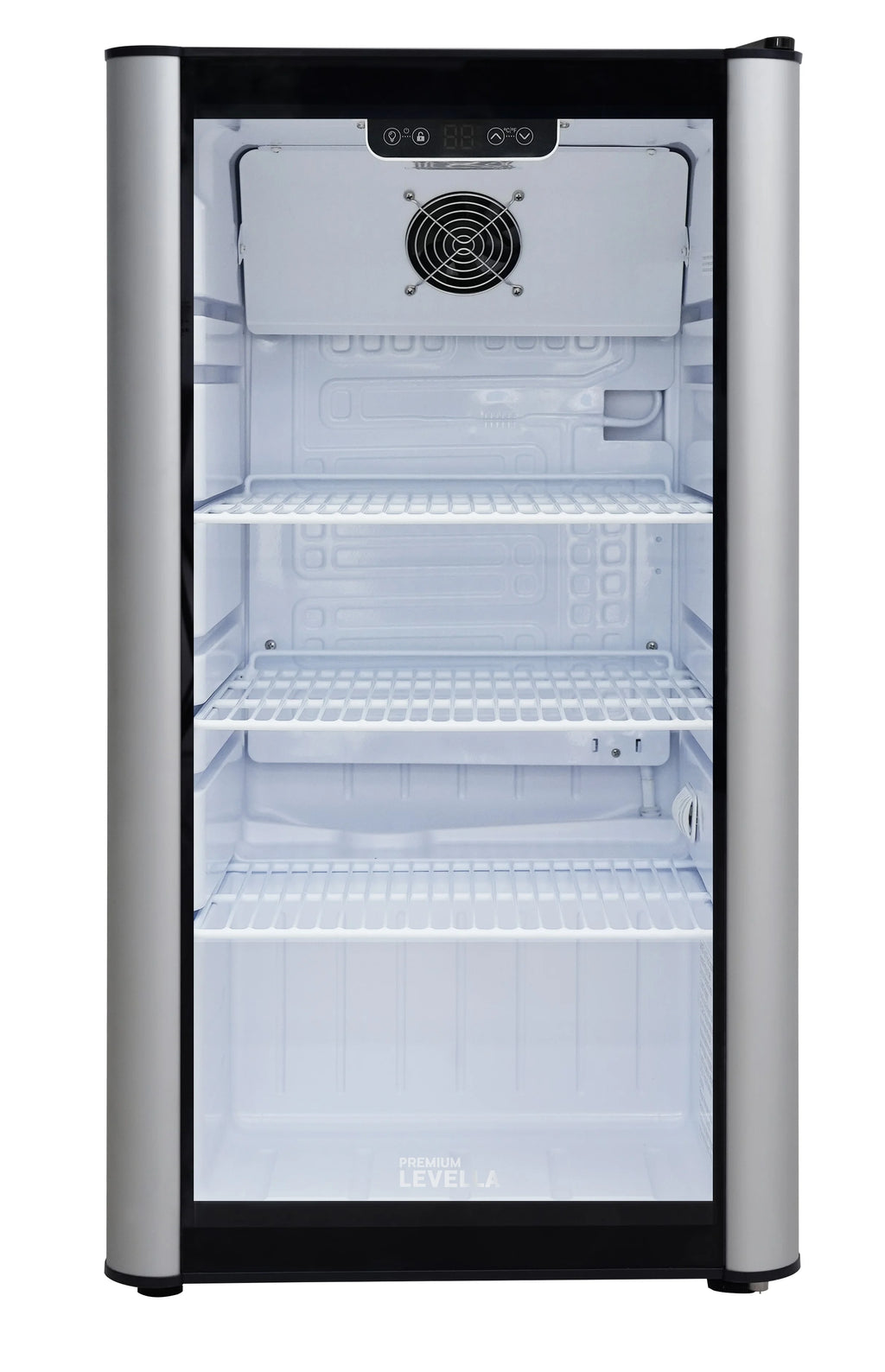 Glass Door Display Refrigerator 3.1 cu ft Beverage Cooler Silver W83993