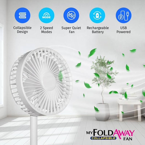 2-in-1 Adjustable Height Foldable Portable Fan U46486