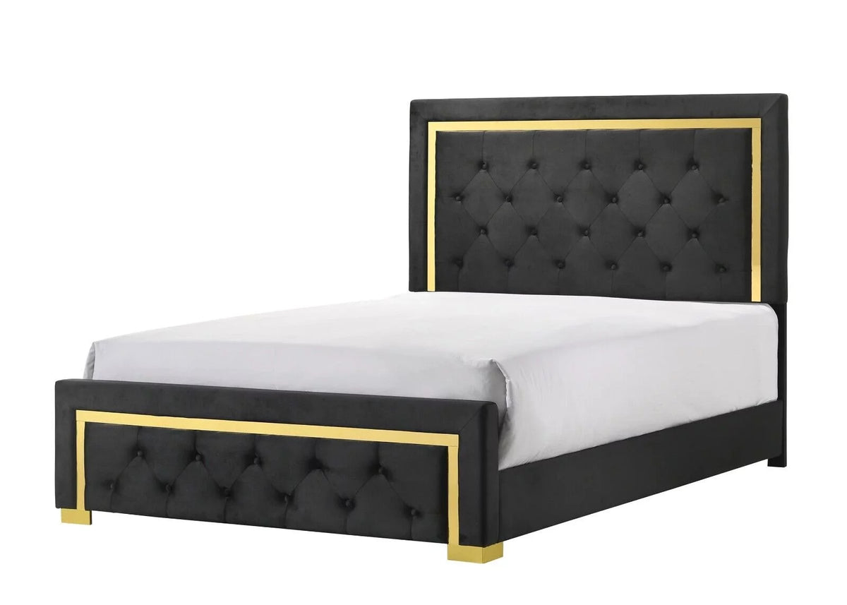 Queen Size 3pc Bedroom Set Panel Bed Chest Nightstand D74607