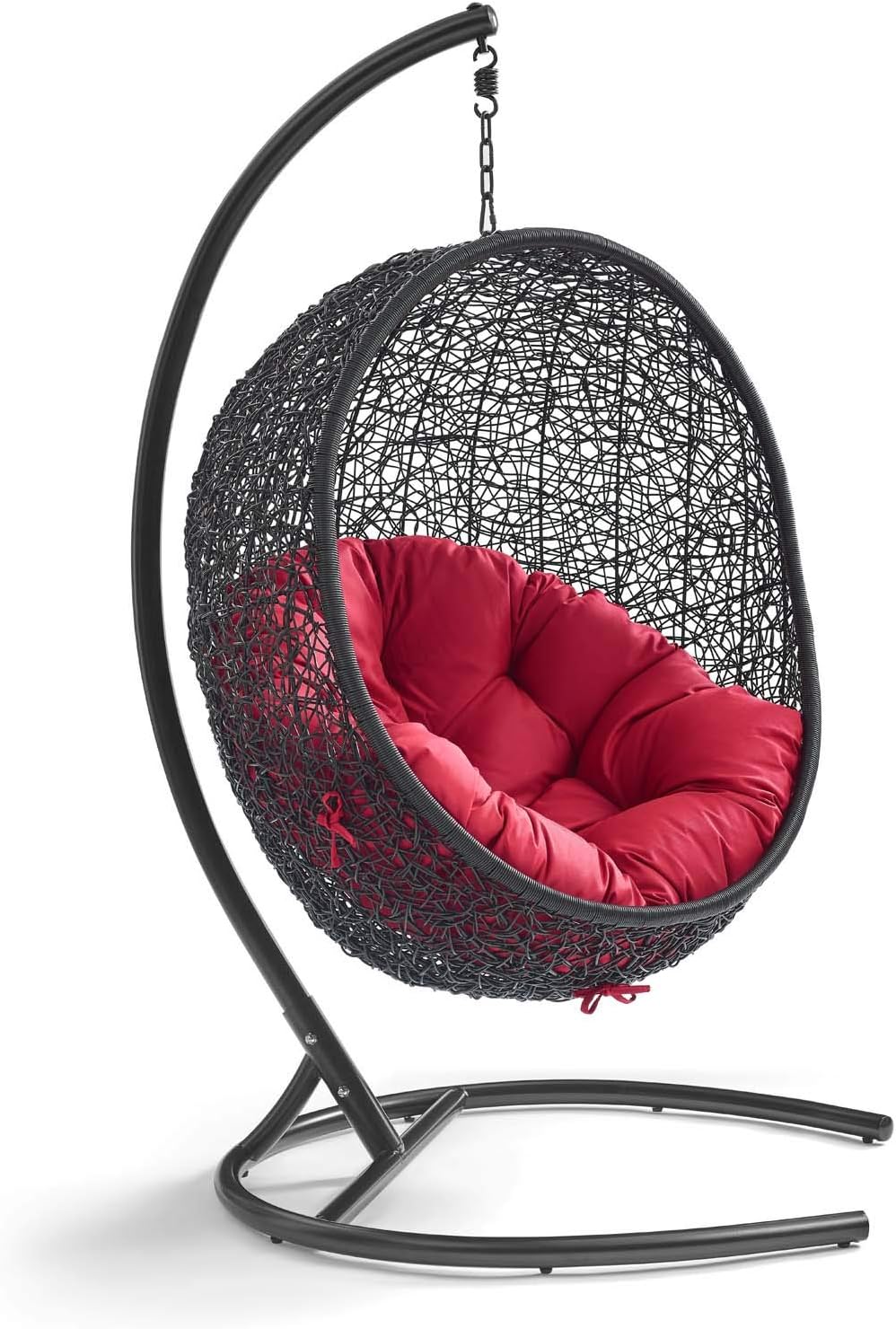 Beige Wicker Rattan Swing Chair with Stand C37859