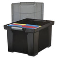 Portable File Tote Storage Box, Letter/Legal, Black T97156