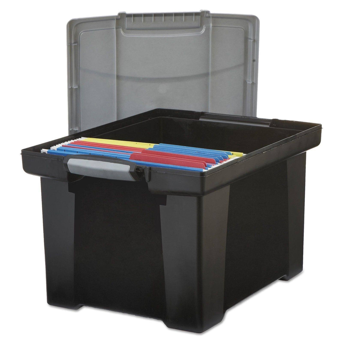 Portable File Tote Storage Box, Letter/Legal, Black T97156