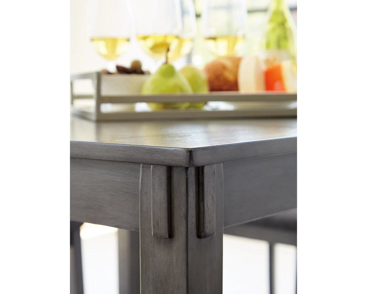 Counter Height Dining Table and Bar Stools Set of 5 Gray S39333