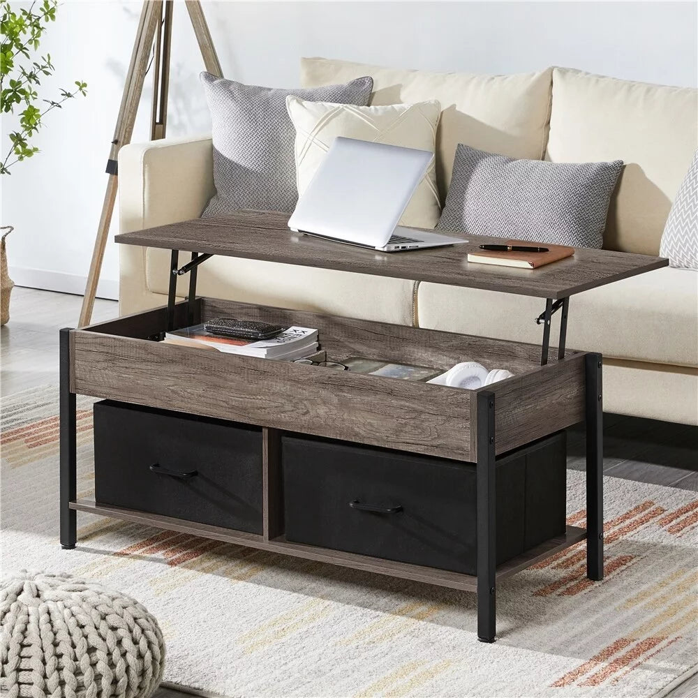 Lift Top Wood Coffee Table with Storage Baskets Y6637
